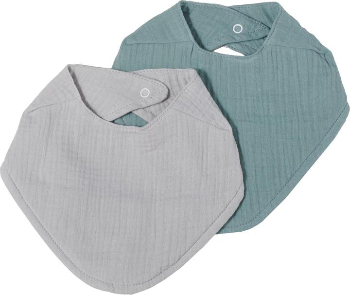 Produktbild nordic coast company Musselin Lätzchen-Set Grau & Mint
