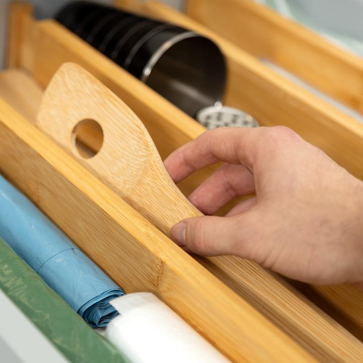 Actual product image Relaxdays Drawer Divider Set of 4, Bamboo
