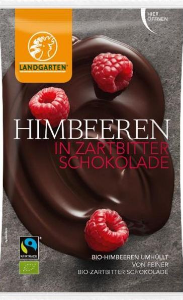 Produktbild Landgarten Bio Himbeere in Zartbitter-Schokolade (50g) (50 g)