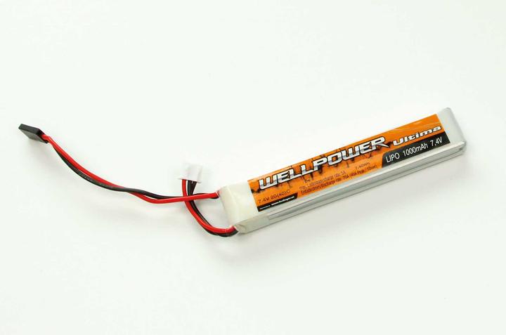 Produktbild Wellpower lipo akku ultima 1000 mah / 7,4v volt 2s "slim" 20/40c graupner/jr stecker (7.40 V, 1000 mAh)