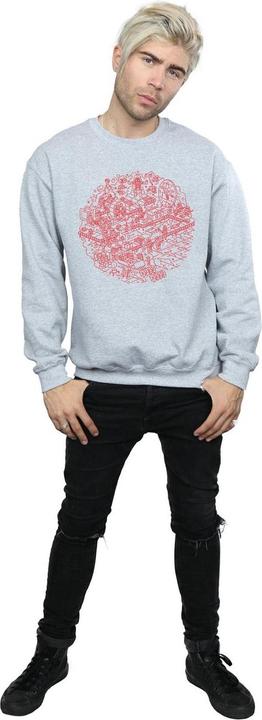 Actual product image Star Wars Mens Christmas Death Star Sweatshirt (XXL)