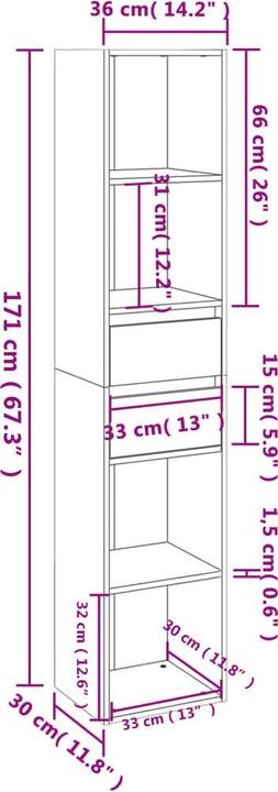 Image du produit VidaXL Heinrick (36 x 30 x 171 cm)