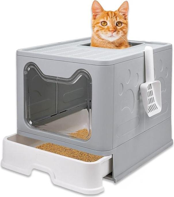 Image du produit Hermex Toilettes pour chats Bac à litière XXL avec couvercle Bac à litière (Bac à litière fermé)