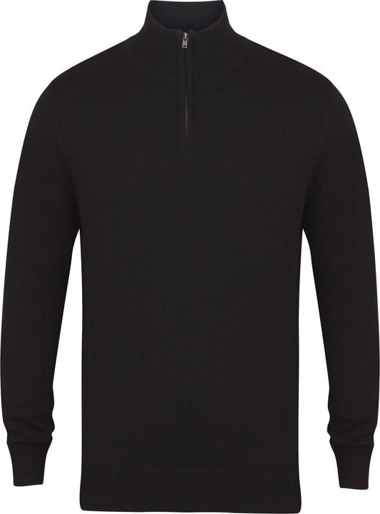 Henbury 14 Zip Langarm Pullover