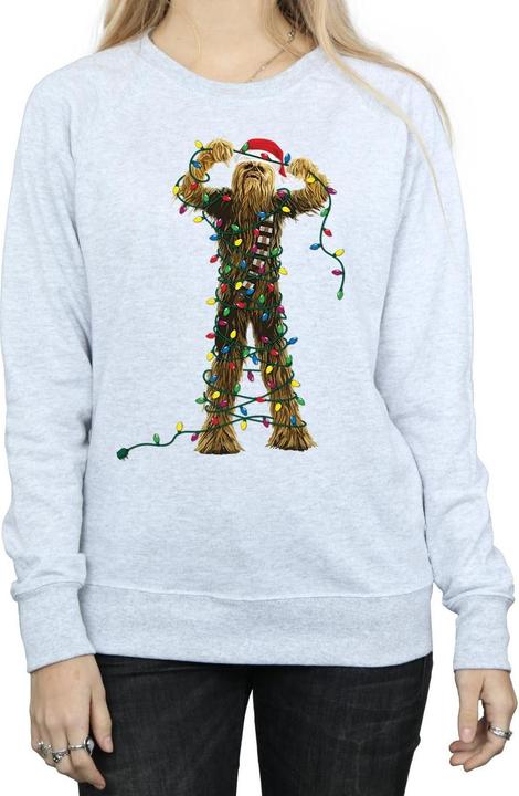 Actual product image Star Wars Womens/Ladies Chewbacca Christmas Lights Sweatshirt (M)