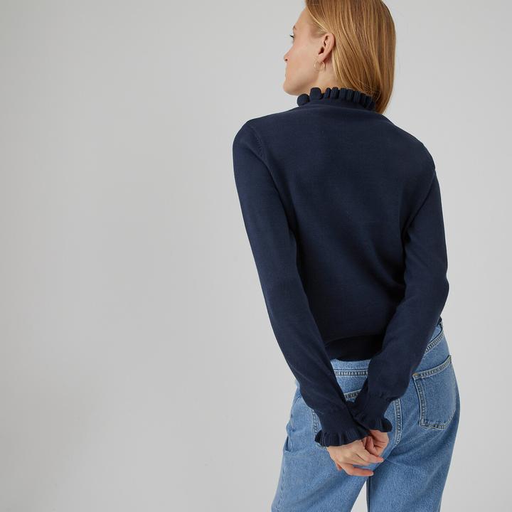 Immagine prodotto La Redoute Collections Maglia con colletto a balze e maniche lunghe (XXL)