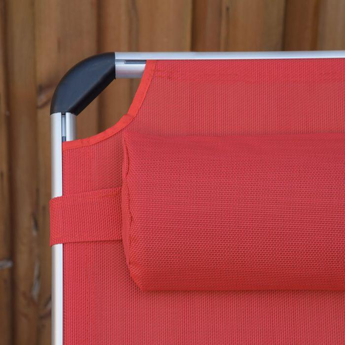Image du produit Swisshandel24 Chaise longue de jardin Alu Chaise longue en tissu Chaise longue de relaxation réglable en 5 (165 cm)