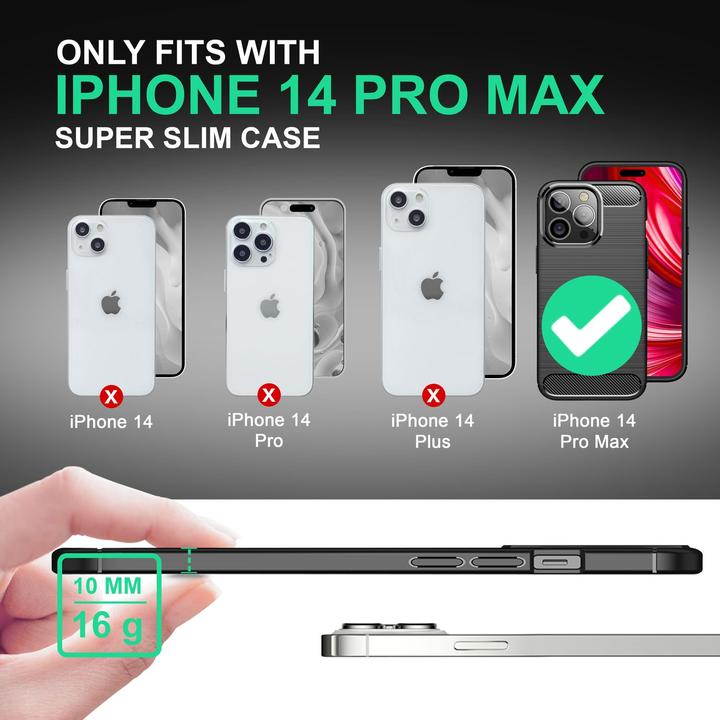 Actual product image Nalia Carbon look silicone cover (Apple iPhone 14 Pro Max)