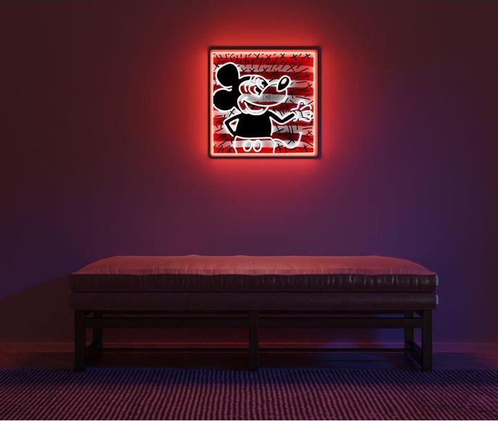 Actual product image YellowPop Keith Haring x Mickey 1, retro stripes