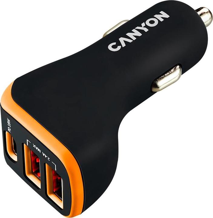 Produktbild Canyon KFZ-Ladegerät 3Port 2xUSB-A,USB-C PD /orange