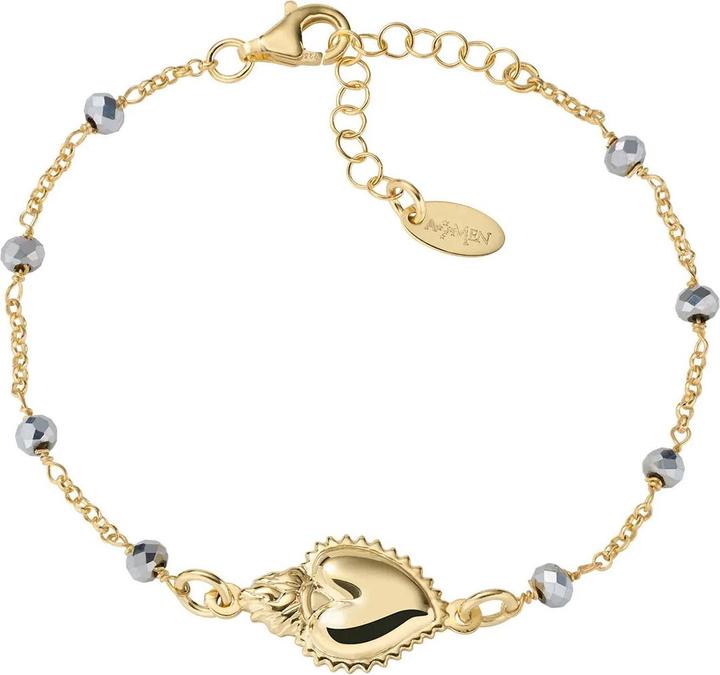 Amen Sacred Heart Armband (19 cm, Silber 925)