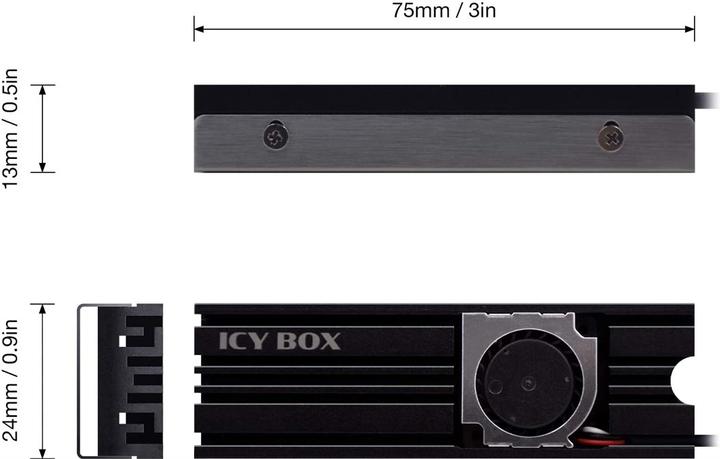 Produktbild RaidSonic Icy Box Kühlkörper mit Lüfter für M.2 SSD