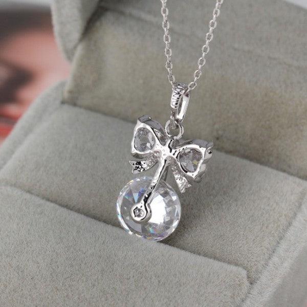 Image du produit Hermex Platinum affiné LUXE collier pendentif paon zirconium - Platine (Alliage de cuivre)