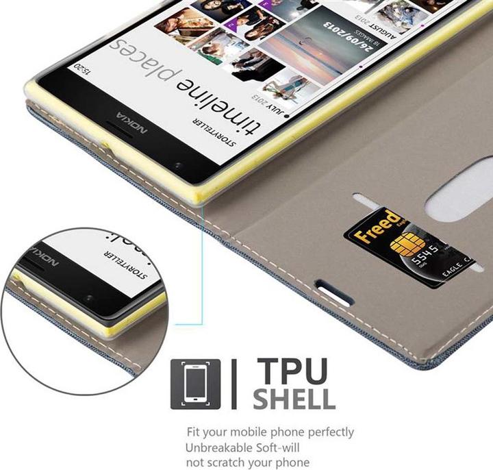Produktbild Cadorabo Book Jeans Optik Cover (Nokia Lumia 1520)