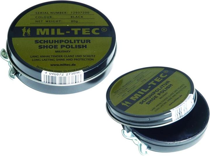 Actual product image Mil-tec Shoe Polish Black Tin 32Gr. (1 x)