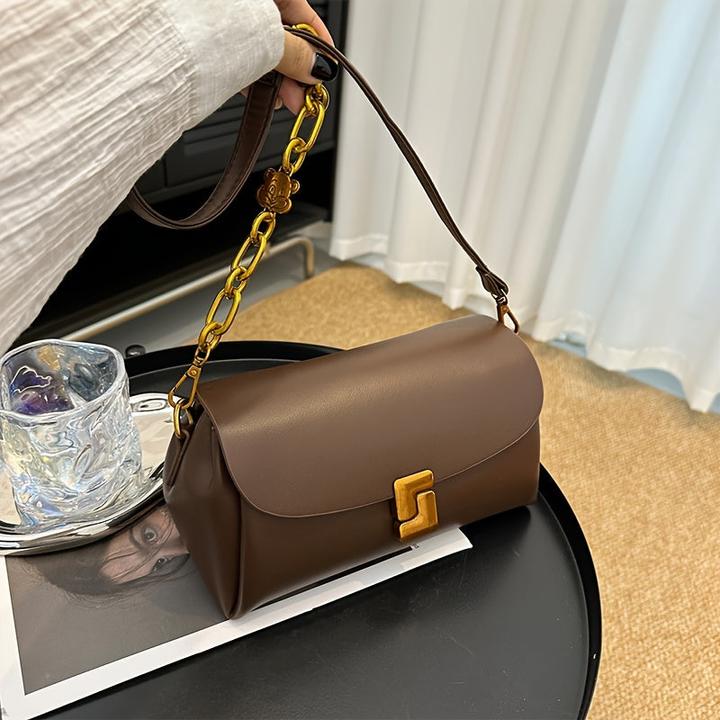Only-Bags.Store Elegante schwarze Kunstleder-Kreuztasche, einfarbig, verstellbarer Riemen, Reissverschluss