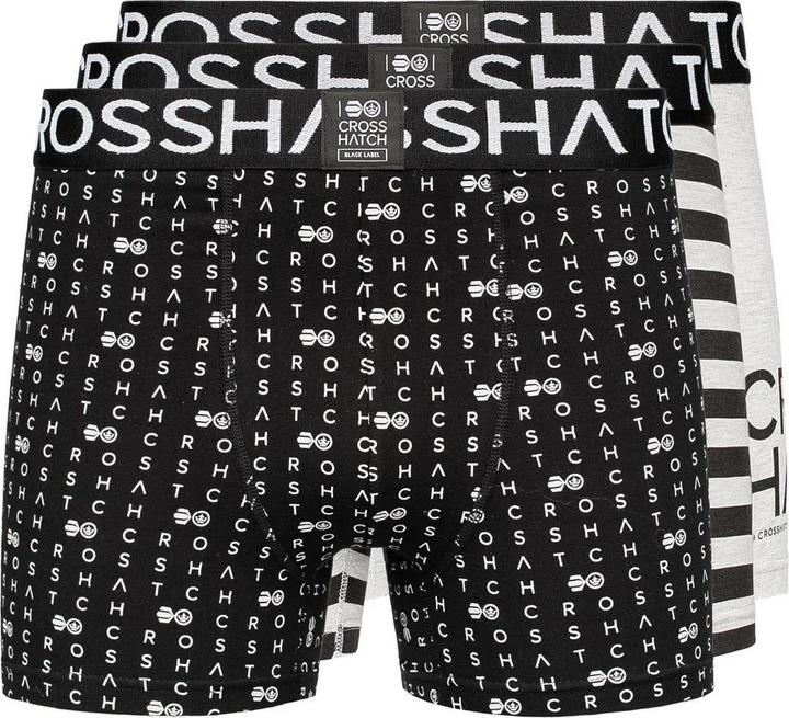 Actual product image Crosshatch Mens Gridline Boxer Shorts (Pack of 3) (XL, pack of 3)