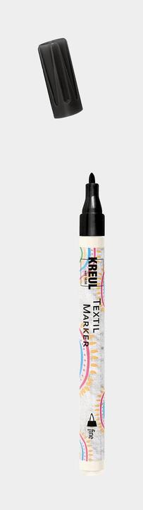 Actual product image Kreul Javana texi mäx Sunny fine fabric marker for light fabrics (Black, 2 mm)