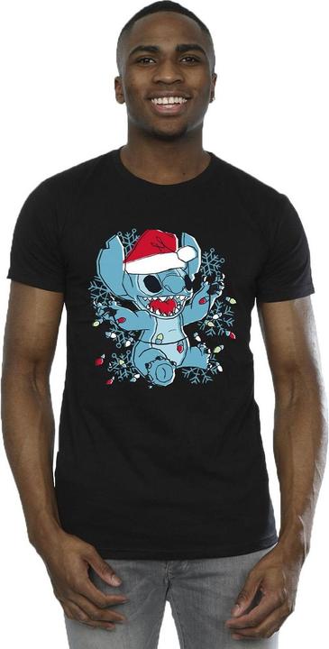 Produktbild Disney Lilo And Stitch Christmas Lights Sketch TShirt (M)