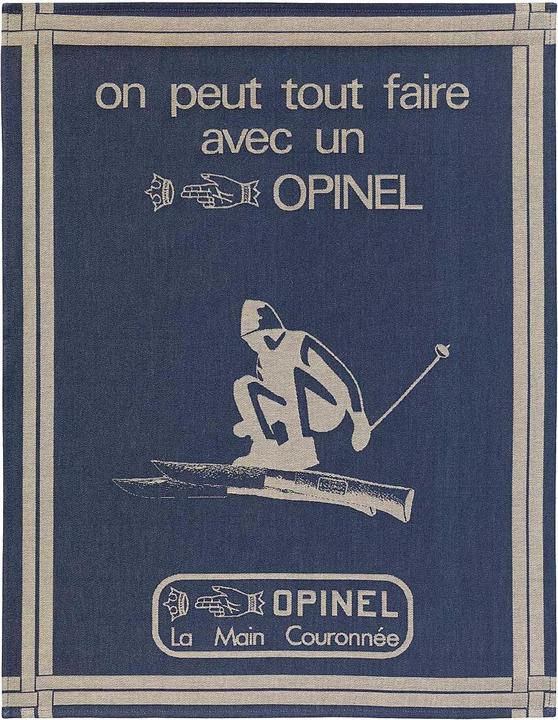 Opinel 001863 Unisex kitchen towel jacquard pattern blue 50 x 70 cm (50 x 70 cm)
