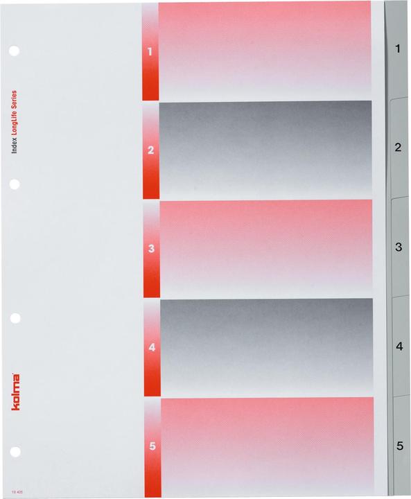 Image du produit Kolma Intercalaire A4 XL superstrong 1-5 5 pièces gris