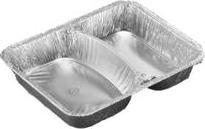 Produktbild Plus Pack Alubakke 2-rum 495/645 ml 227x178x39 mm,100 stk/pk