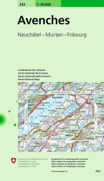 Actual product image Map 242 Avenches 1:50'000