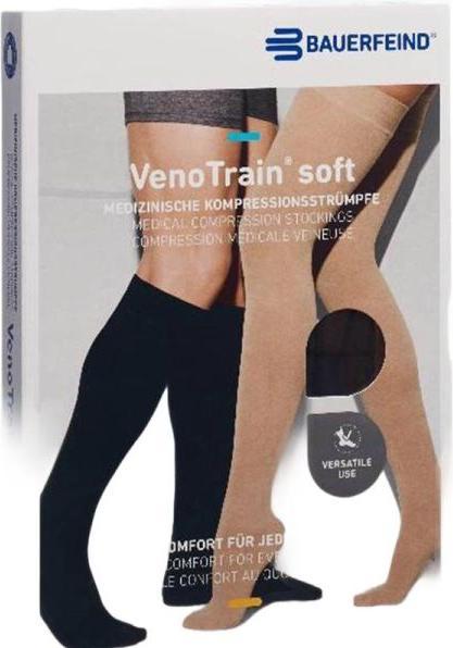 Veno Train SOFT AG KKL2 plus/long Haftband Mikronoppe geschlossene Fussspitze schwarz (L)