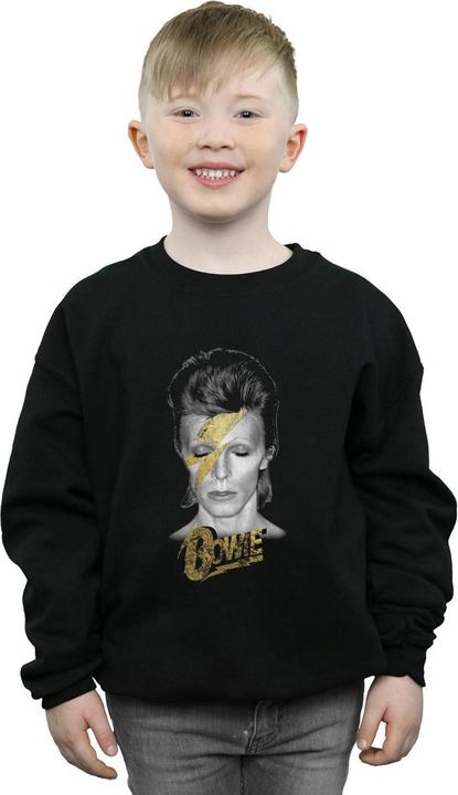 Actual product image David Bowie Boys Aladdin Sane Gold Bolt Sweatshirt (128)