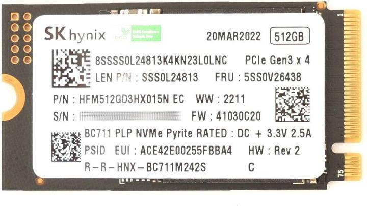 Valori nutrizionali e ingredienti Lenovo Ssd asm (512 GB, M.2 2242)