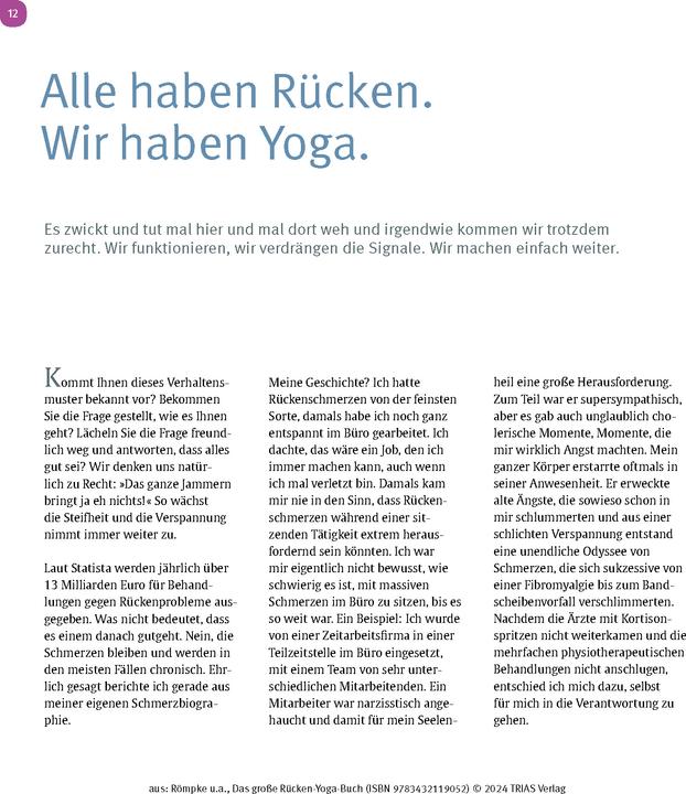 Produktbild Das grosse Rücken-Yoga-Buch (Deutsch, Patricia Römpke, Jutta Pietsch, 2024)