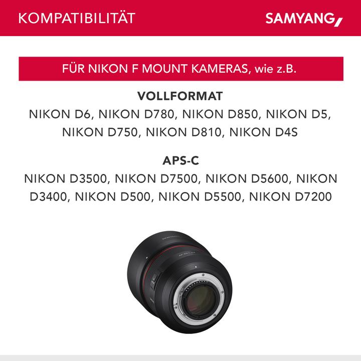 Actual product image Samyang AF 85mm f/1.4 (Nikon F, APS-C / DX)