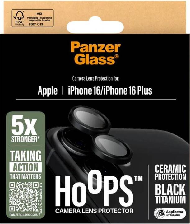 Actual product image PanzerGlass Hoops Camera Lens Protector (1 Piece, Apple iPhone 16 Plus, Apple iPhone 16)
