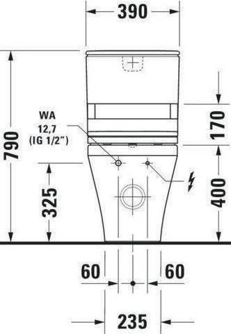 Produktbild Duravit Stand-WC-Kombination DURASTYLE ti. 37x70cm SensoWash Ab Vario weiss WG