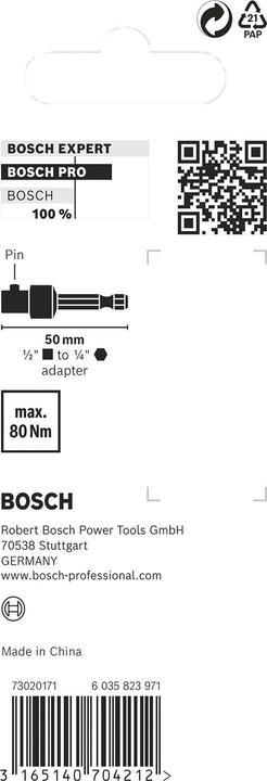 Actual product image Bosch Professional Zubehör PRO socket adapter with pin connection, 1/2", 50 mm