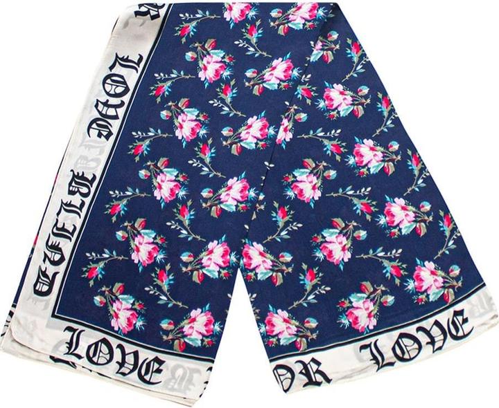 Produktbild JTI Schal mit Rosenmotiv - Marineblau, Nr. 17