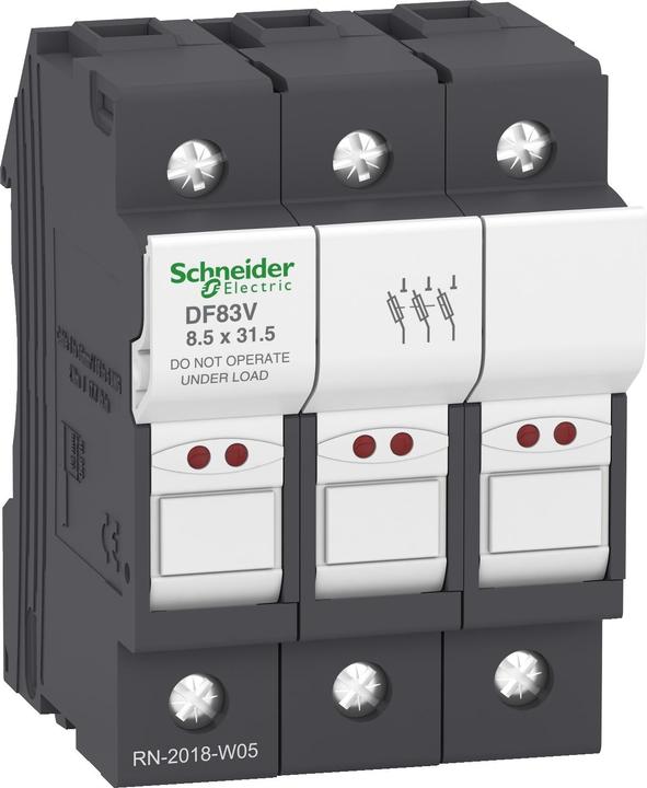 Actual product image Schneider Electric Fuseholder DIN rail 8.5x31.5mm 3pole (Cylinder fuse, 25 A)