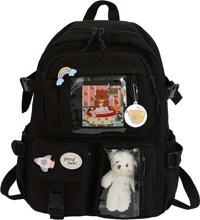 Only-Bags.Store Travel Backpack Multi-Pocket Waterproof College School Bag Transparent Bag