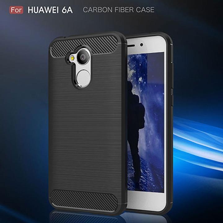 Produktbild König Design Huawei Honor 6A Pro Handy Hülle TPU Case Carbon Fiber Schutz Cover Schwarz Neu (Honor 6A)