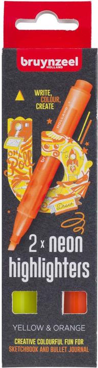 Bruynzeel Textmarker-Set, 2 Farben – Gelb und Orange (Arancia, Giallo, 2 x)