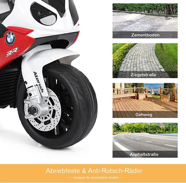 Produktbild Homcom Kinder Elektro Motorrad mit Licht- und Soundeffekte BMW S1000 RR Rot (6 V)