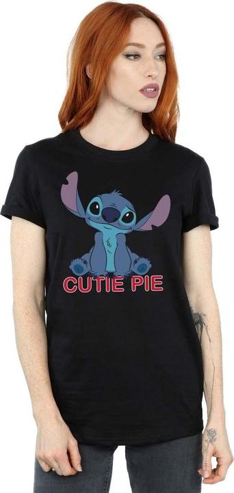 Actual product image Disney Womens/Ladies Lilo And Stitch Stitch Cutie Pie Cotton Boyfriend T-Shirt (S)