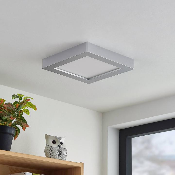 Actual product image Prios Alette LED ceiling light, silver 22.7 cm 24W (1740 lm)