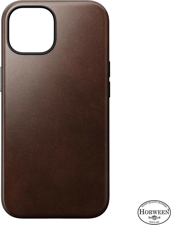Actual product image Nomad Back Cover Modern Leather Horween iPhone 15 Black (Apple iPhone 15)
