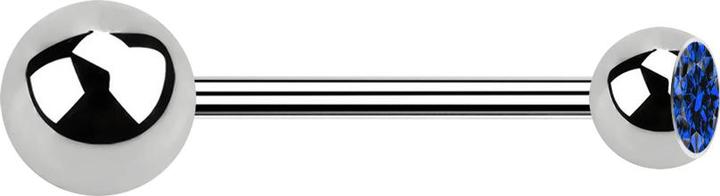 Produktbild Star Piercing Micro Barbell silber mit Kugel und Kugel Kristall dunkelblau (Chirurgenstahl 316L, ohne Messing)