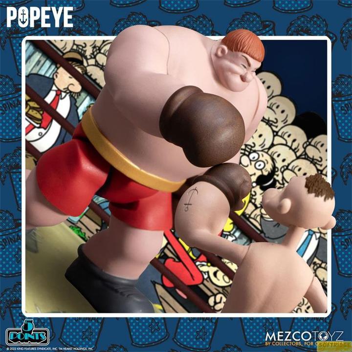 Immagine prodotto Mezco Toys Statuette di Braccio di Ferro 5 Points Deluxe Set Braccio di Ferro e Cuore di Bue 9 cm