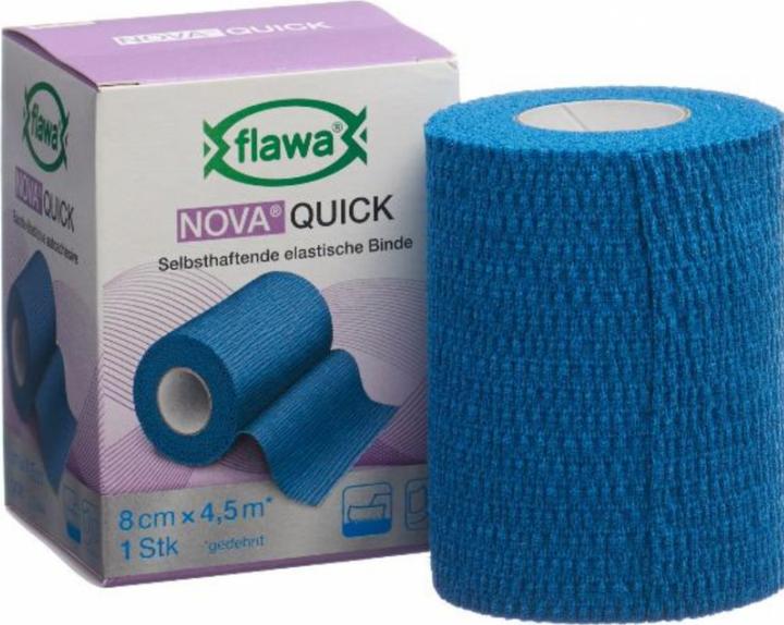 Produktbild Flawa Quick kohäsive Reissbinde 8cmx4.5m blau