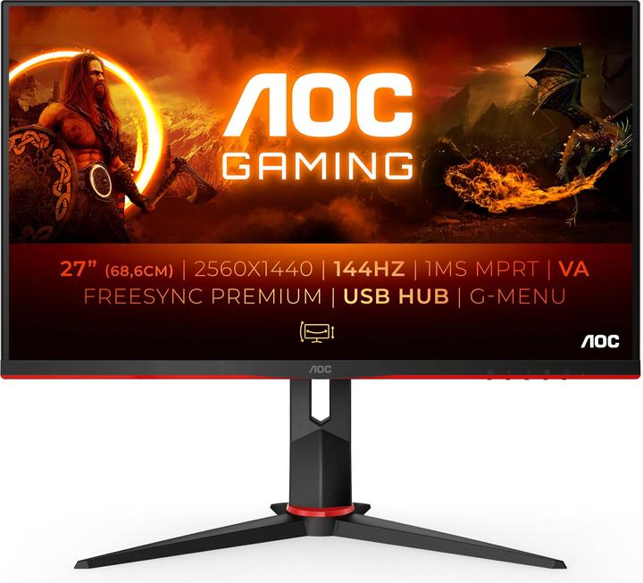 AOC Q27G2U/BK (2560 x 1440 pixels, 27")