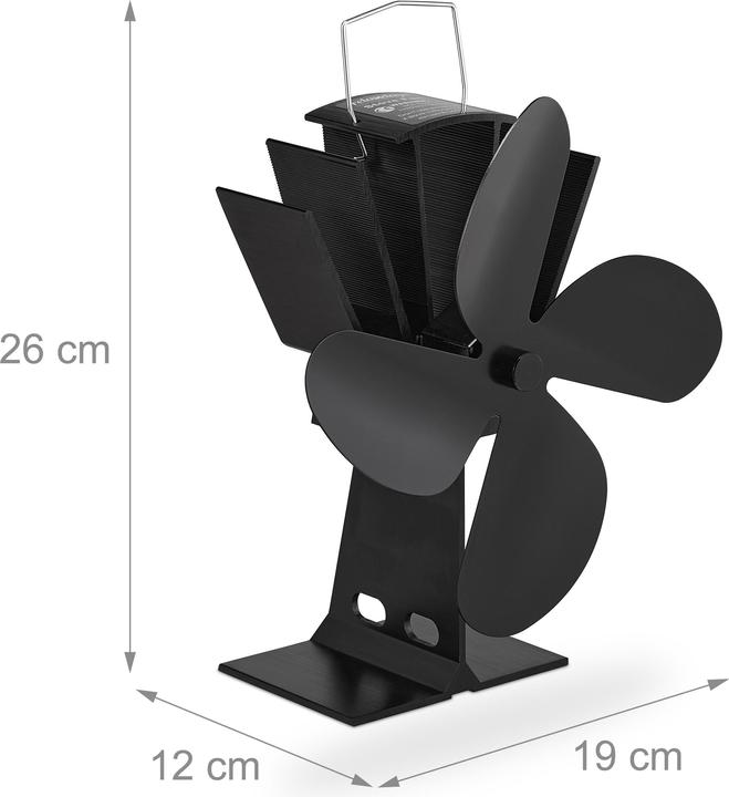Immagine prodotto Relaxdays Ventola per-stufa (19 x 12 x 26 cm)