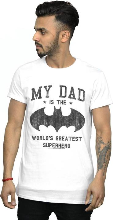 Actual product image Mens Batman My Dad Is A Superhero T-Shirt (M)